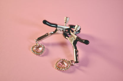 Crystal Heart Nipple Clamps