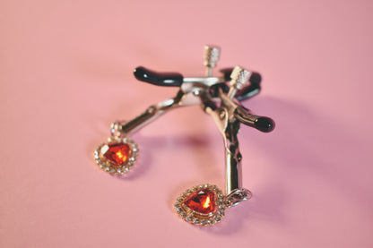 Crystal Heart Nipple Clamps