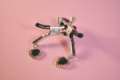 Crystal Heart Nipple Clamps