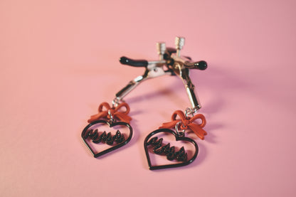 Fire Heart Nipple Clamps