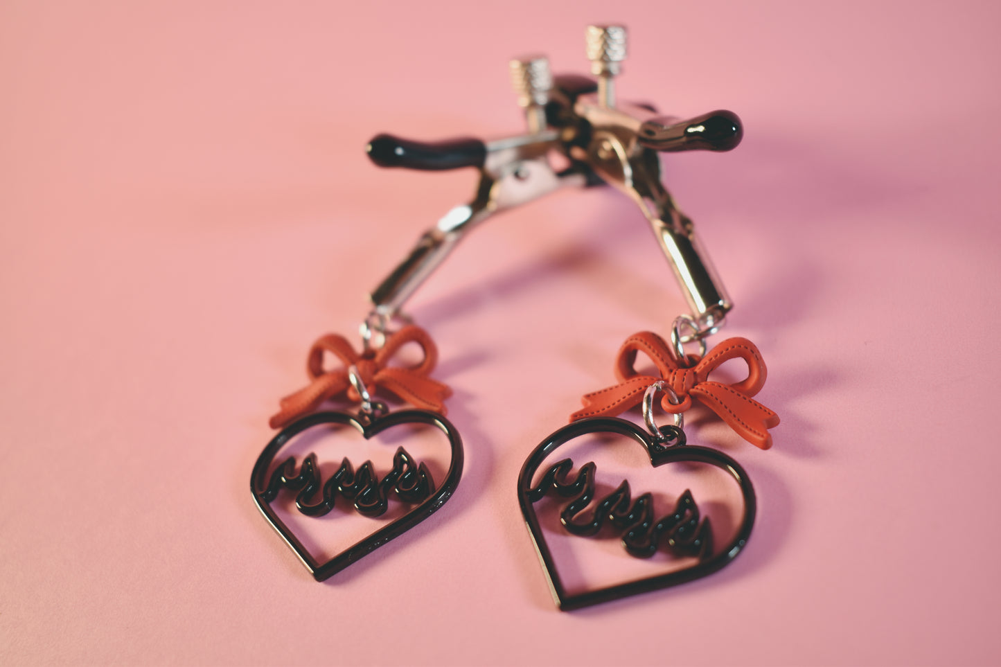 Fire Heart Nipple Clamps