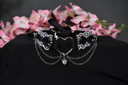 White Heart Extra Choker