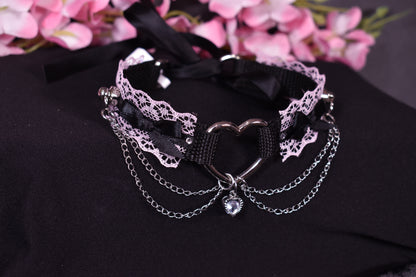 Pink Heart Extra Choker