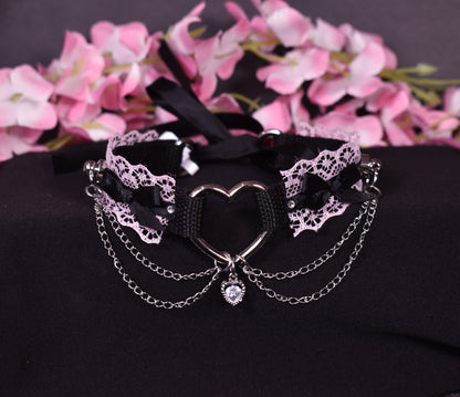 Pink Heart Extra Choker