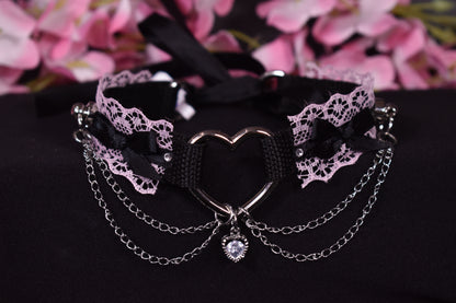 Pink Heart Extra Choker