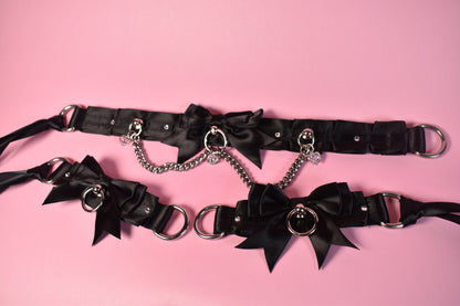 Valentine's 2025 Luxe set Black ( collar + cuffs set  )