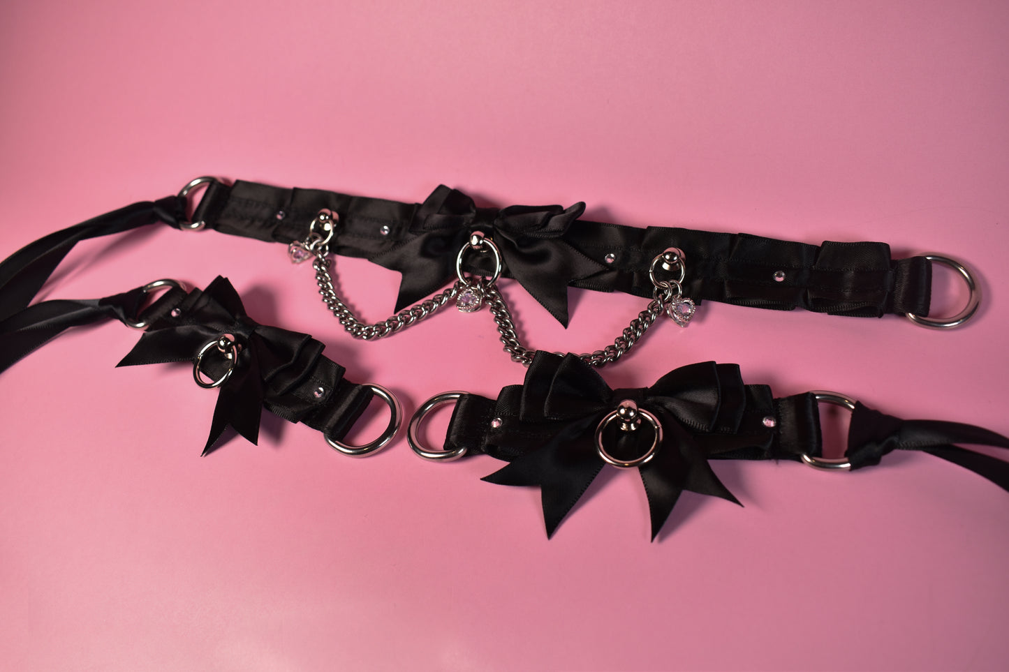 Valentine's 2025 Luxe set Black ( collar + cuffs set  )