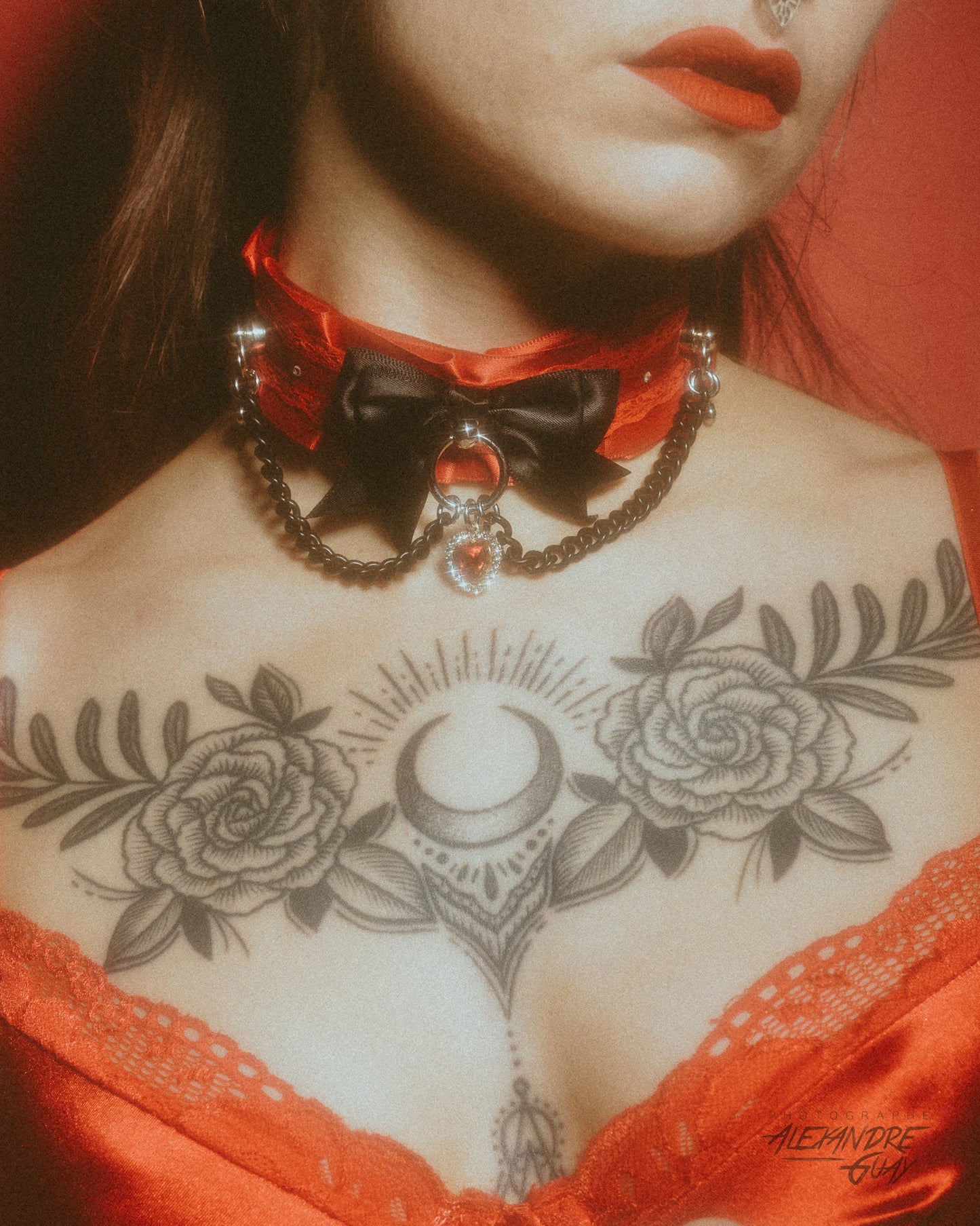 Valentine's 2025 Luxe set Red ( collar + cuffs set  )