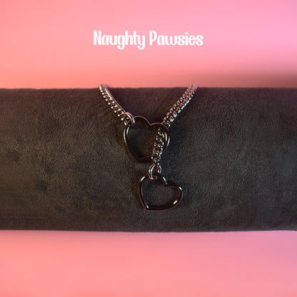 Gunmetal + Black Heart Ring Slip Chain