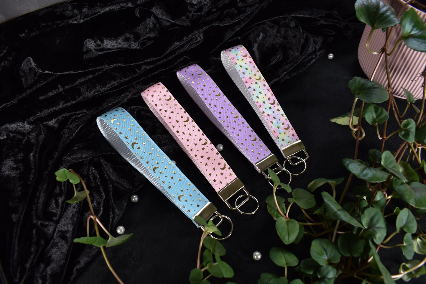 Pastel Galaxy Sky Keychains / Wrist Key Chain