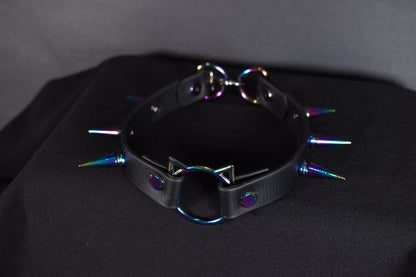 Rainbow Kitty Biothane Choker