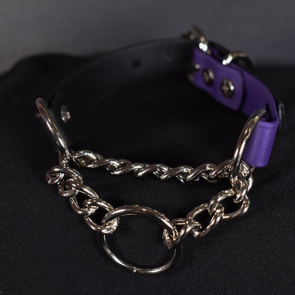 Black And Purple Biothane Martingale 3/4 Inch