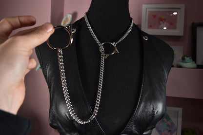 Silver Kitty Ring Slip Chain