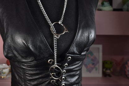 Silver Kitty Ring Slip Chain