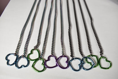 Heart Ring Slip Chain Various Colors