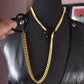 Yellow Gold + Black Heart Ring Slip Chain / Fashion Version