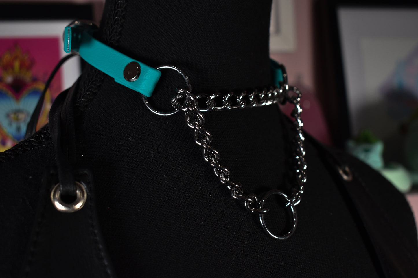 Turquoise Biothane Martingale 1/2 Inch