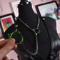 Gunmetal + Green Kitty Ring Slip Chain / Fashion Version
