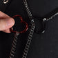 Half And Half Gunmetal + Red/black Heart Ring Slip Chain / Fashion Version