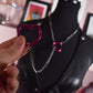 Gunmetal + Hot Pink Heart Ring Slip Chain / Fashion Version