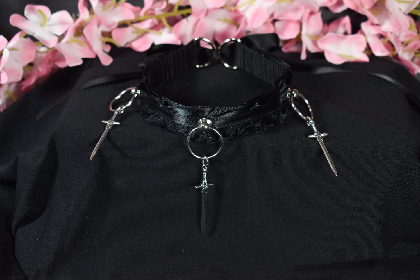 Black Swords Lace Choker