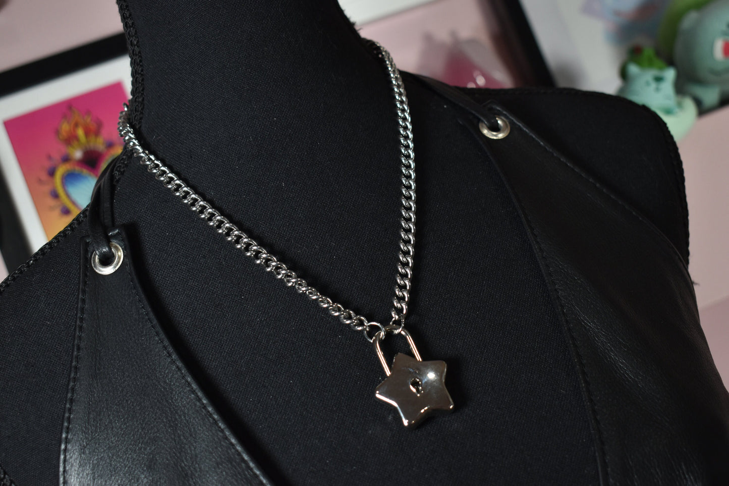 Star Lock Necklace / Stainless Steel Chain (Not The Lock)