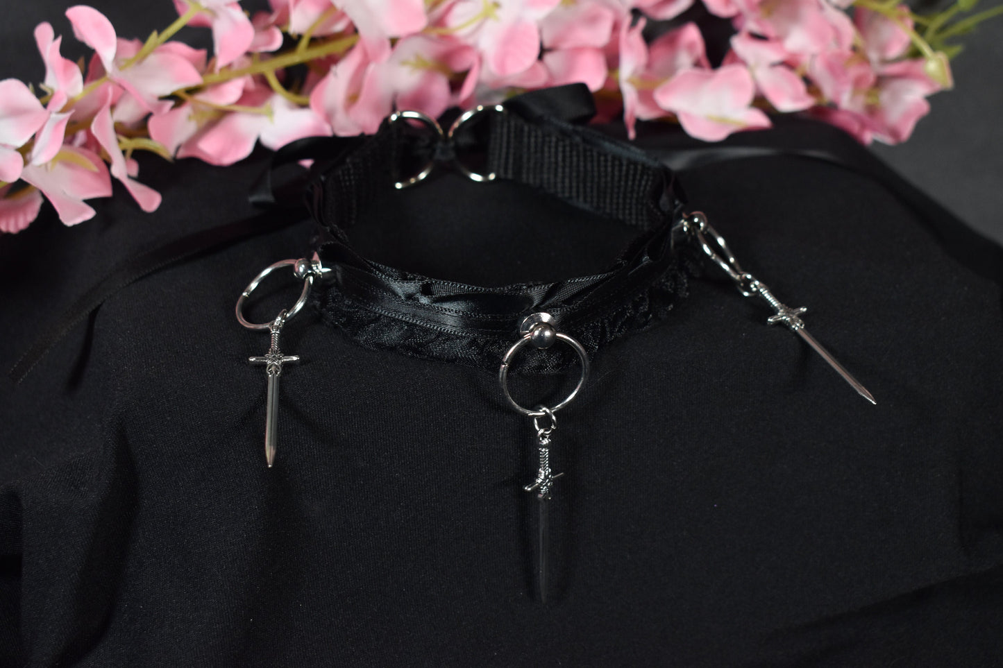 Black Swords Lace Choker