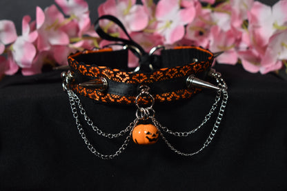 Spiked Pumpkin Orange Choker