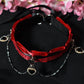 Valentine Red Lace Hearts Choker