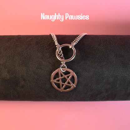 Silver Pentagram Ring Slip Chain