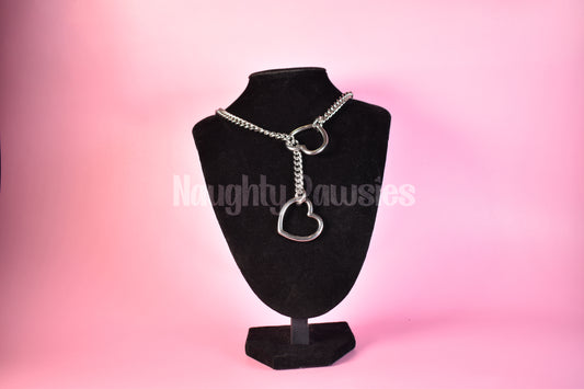 Silver Heart Ring Slip Chain