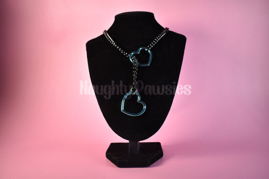 Gunmetal Chain Turquoise Heart Slip Chain