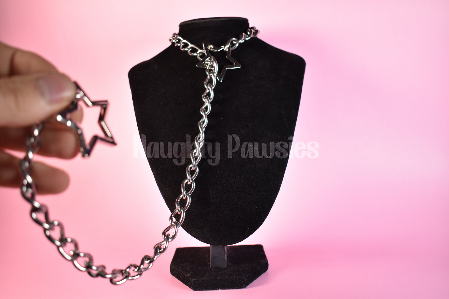 Silver Star Clip Thick Slip Chain 25in