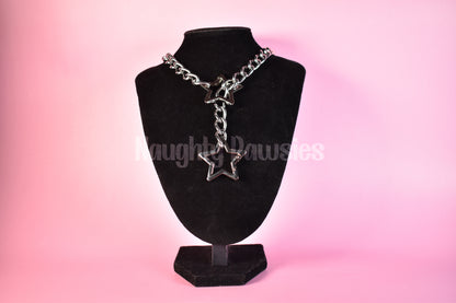 Silver Star Clip Thick Slip Chain 25in