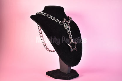 Silver Star Clip Thick Slip Chain 25in