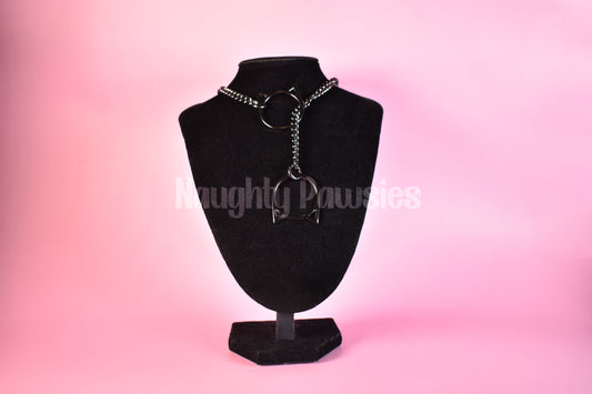 Gunmetal + Black Kitty Ring Slip Chain