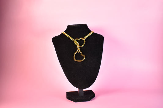 Yellow Gold Heart Ring Slip Chain