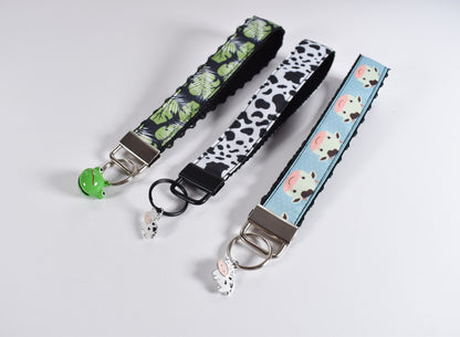 Spring Frog And Cow Keychains / Wrist Key Chain