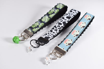 Spring Frog And Cow Keychains / Wrist Key Chain