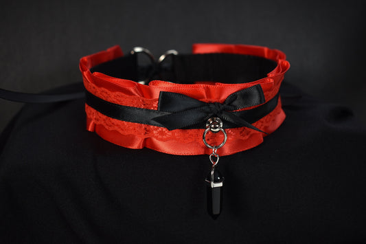 Red And Black Crystal Choker