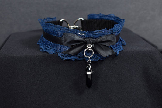 Navy And Black Crystal Choker