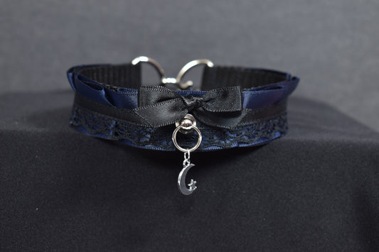 Navy Moon And Star Choker