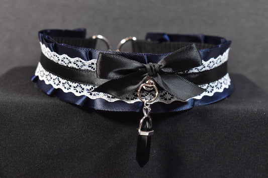 Navy And White Choker