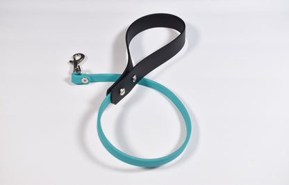 Black + Aqua Biothane Leash