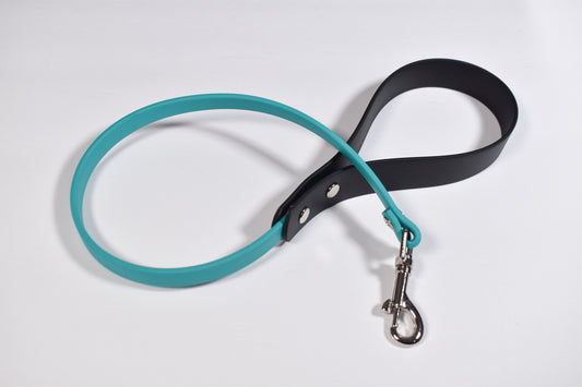 Black + Aqua Biothane Leash