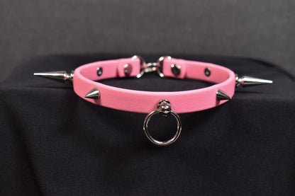 Biothane Pink Spiked Choker