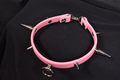 Biothane Pink Spiked Choker