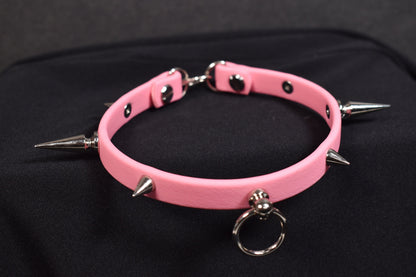 Biothane Pink Spiked Choker