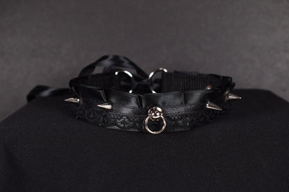 Spiky Black Kitten Play Choker