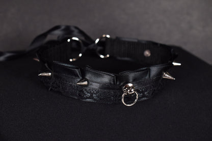 Spiky Black Kitten Play Choker